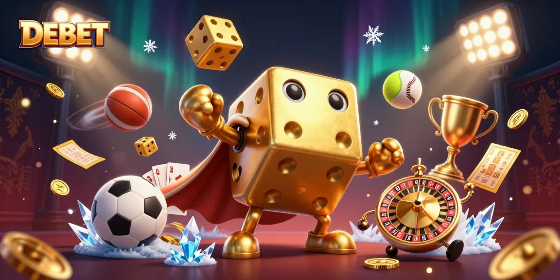 Unleash winning strategies with DEBET in this vibrant 3D casino illustration.