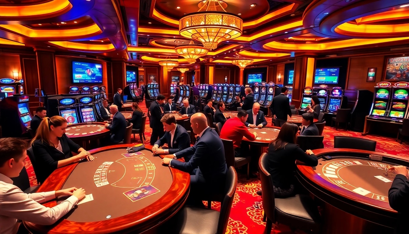 Players enjoying a thrilling roulette game at KJC Pro Casino, showcasing excitement and luxury.