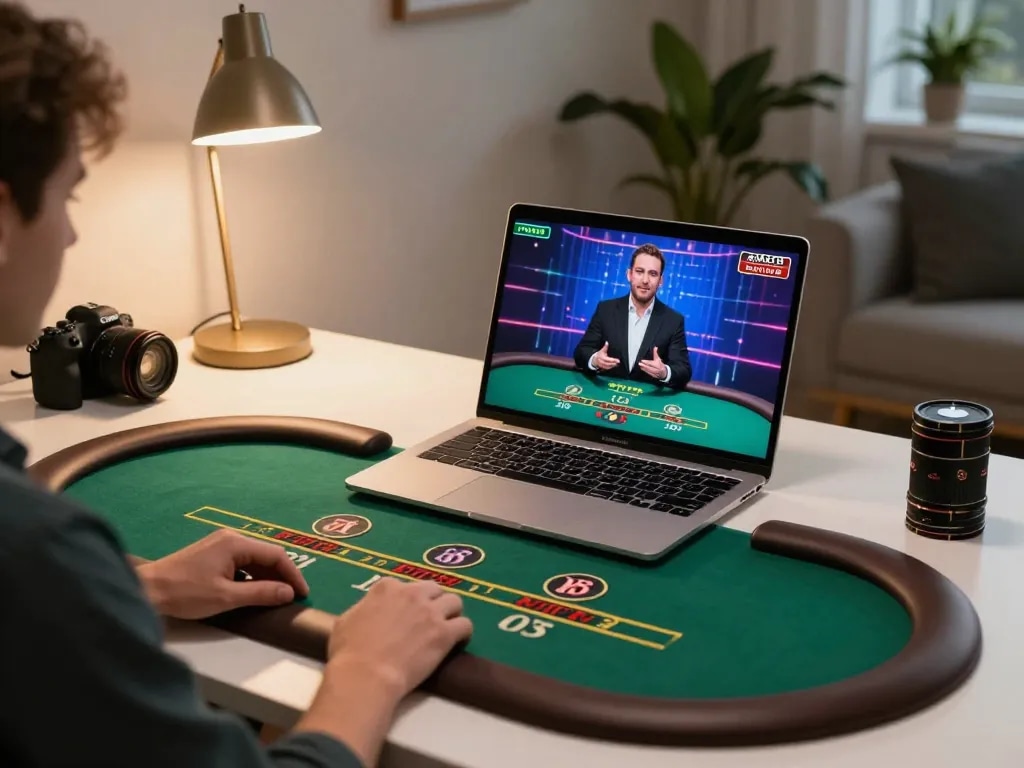 Engaging in a live dealer blackjack game on https://net88.wtf/ showcasing home gaming atmosphere