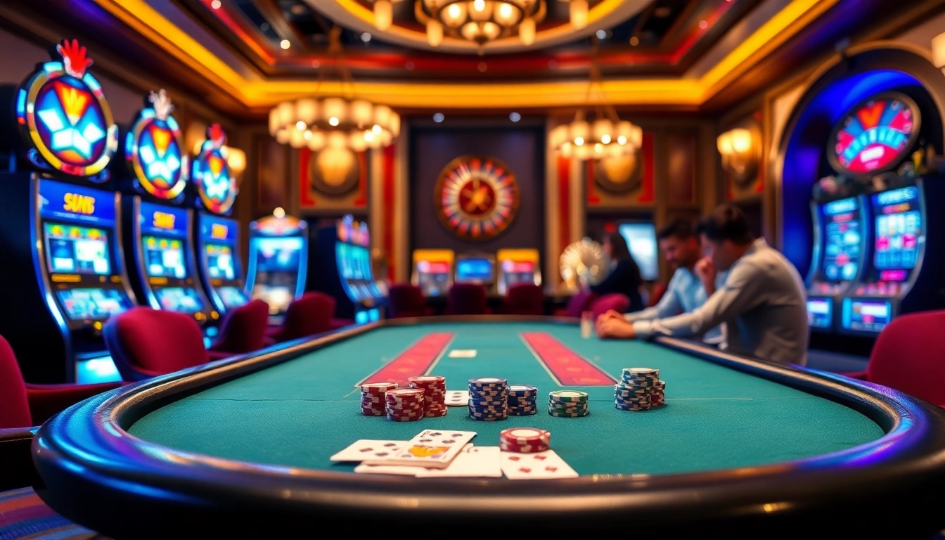 Action-packed casino scene with players at a poker table, highlighting C168 strategies.