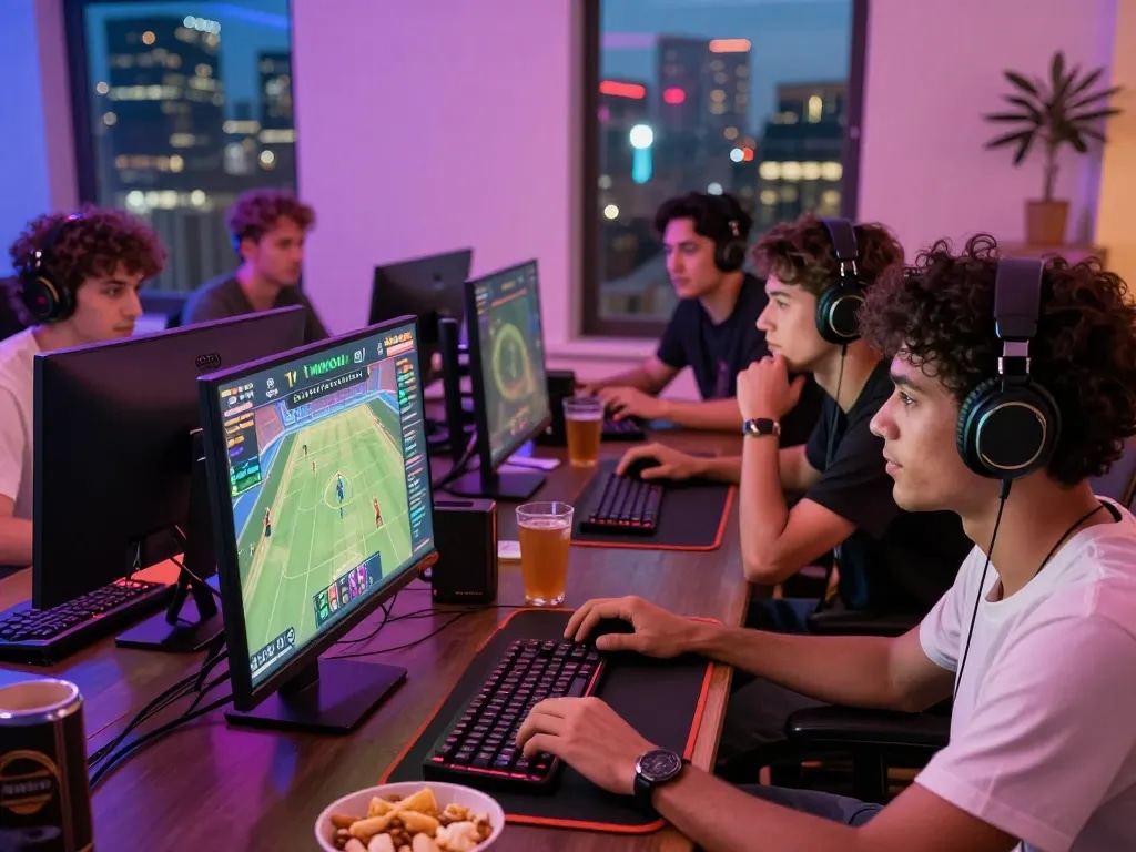 Exciting online gaming experience on https://mmoo1.de.com with friends enjoying betting activities in a vibrant setting.