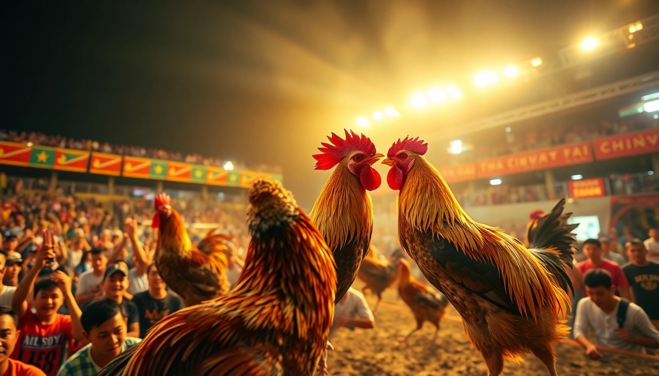 Exciting live cockfighting event with professional commentators, showcasing đá gà trực tiếp bình luận viên hôm nay.