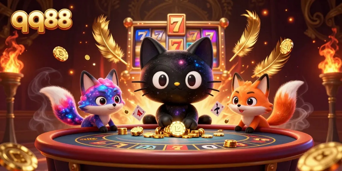 Experience qq88's cosmic casino adventure with immersive characters and vibrant game elements.