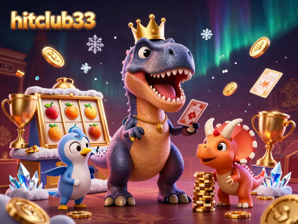 Hitclub33 showcases a vibrant casino scene with playful characters in an engaging gaming environment.