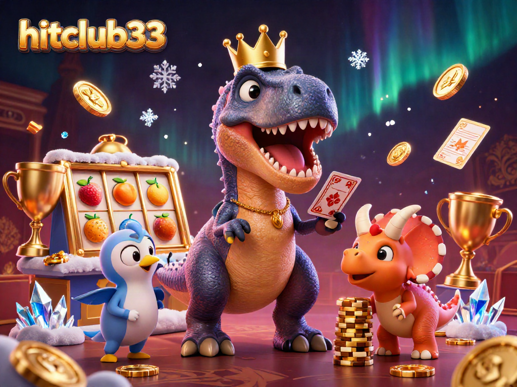 Hitclub33 showcases a vibrant casino scene with playful characters in an engaging gaming environment.