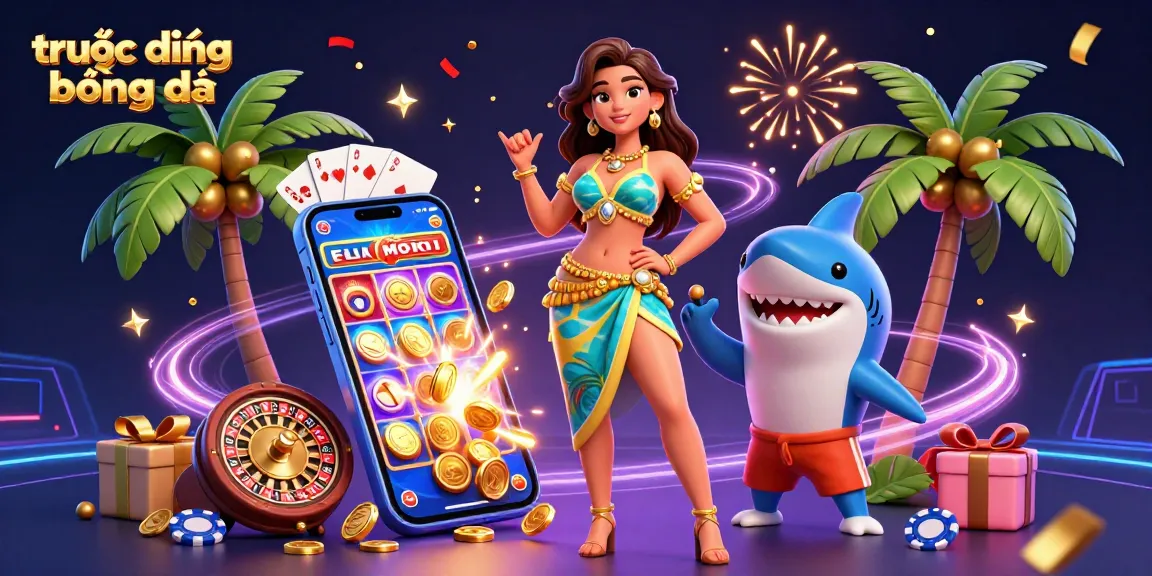 Experience trực tiếp bóng đá with vibrant 3D characters and dynamic casino elements.