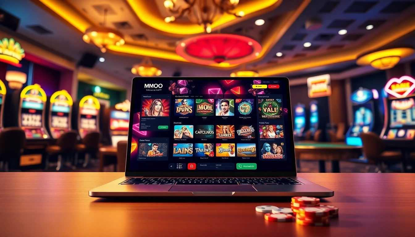 MMOO online casino featuring a modern interface with vibrant games and engaging atmosphere.