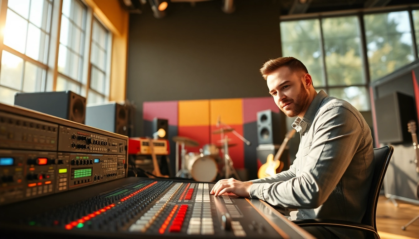 Engaging in online audio mastering with a skilled engineer at an advanced mixing console.