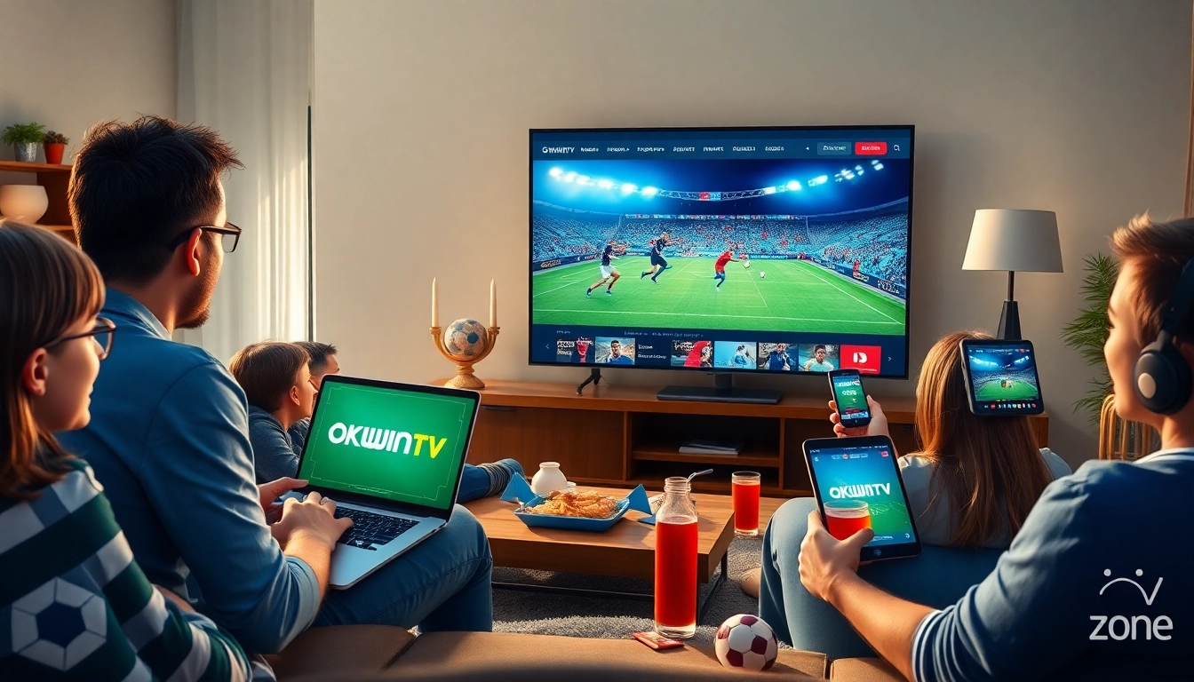 Experience seamless streaming on okwintv.zone with excited fans enjoying live football matches.