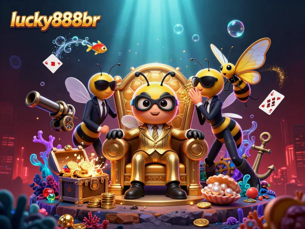 Experience thrilling gaming adventures with lucky888br's vibrant 3D illustration showcasing casino elements.