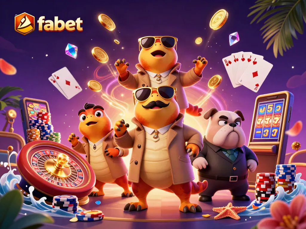 Experience fabet with thrilling casino action featuring animated raptors at a VIP lounge.