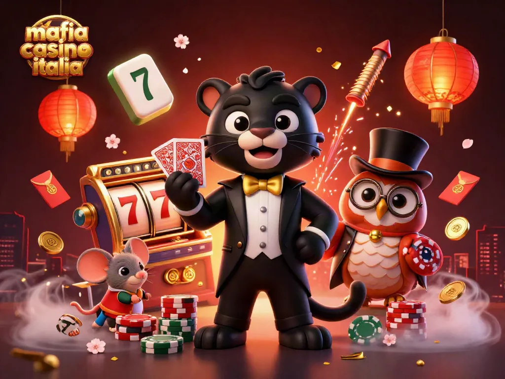 Engage in thrilling gameplay at mafia casino italia with cartoon characters showcasing exciting casino elements.