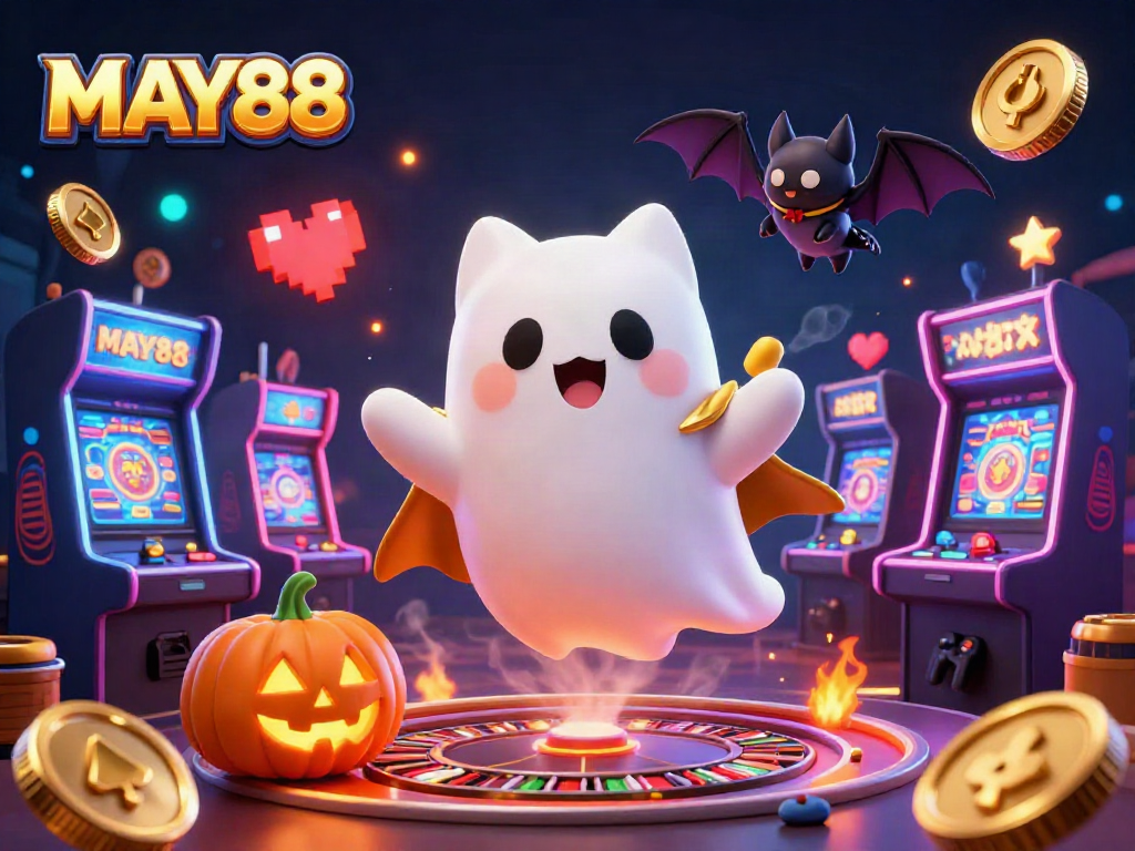 MAY88 showcases exciting gaming adventures with lively characters in a haunted casino