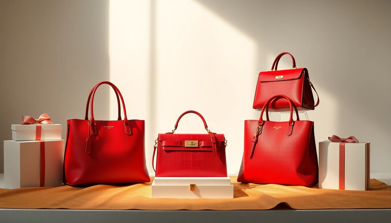 명품 이미테이션 가방을 섬세하게 비추는 고급스러운 디스플레이.